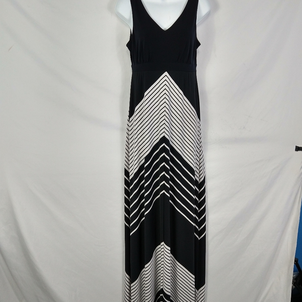 Women's Sleeveless Maxi Dress Maurices Black White Size Small